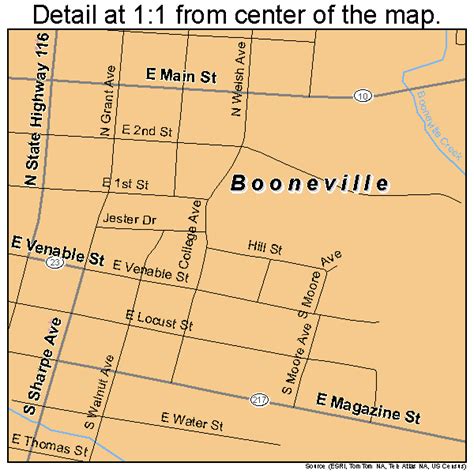 Booneville Arkansas Street Map 0507720