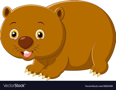 Cartoon cute wombat Royalty Free Vector Image - VectorStock