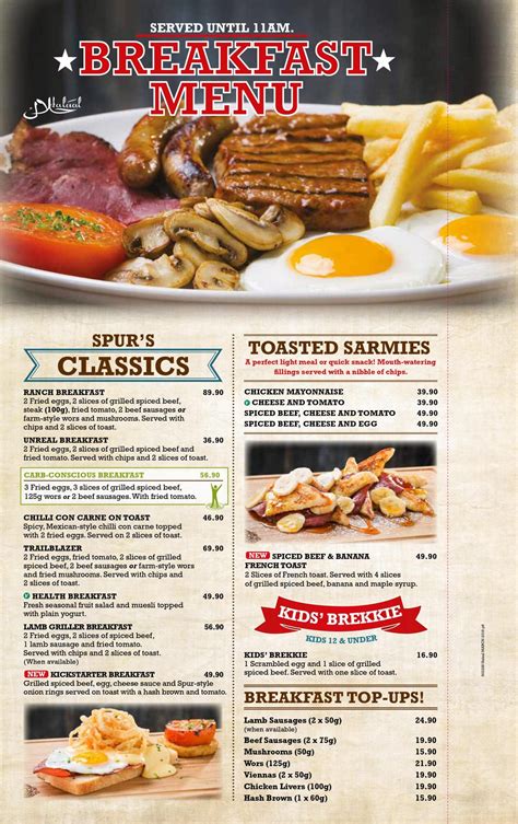 Spur Steak Ranches Menu Prices & Specials