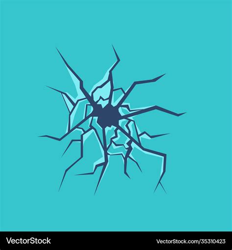 Window broken with cracked glass Royalty Free Vector Image