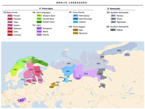 Map of Uralic Languages : r/MapPorn