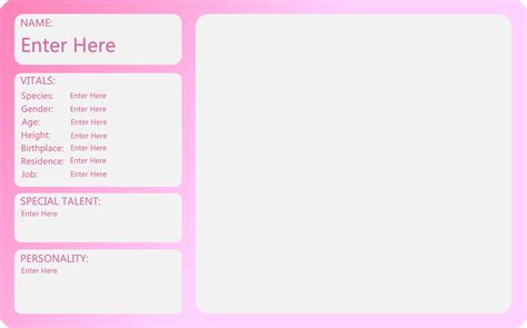 Oc Character Sheet Template
