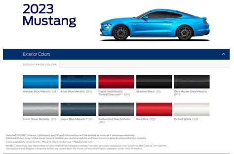 2023 Mustang Colors Revealed. New Vapor Blue Metallic Added | 2015 ...