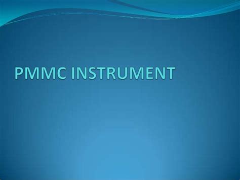 Pmmc instrument