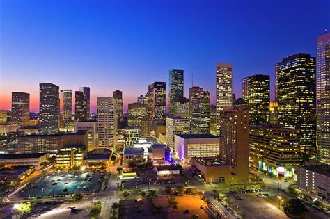 Skyline At Nightdusk, Houston, Usa by Stuart Dee