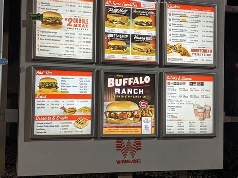 Whataburger Printable Menu