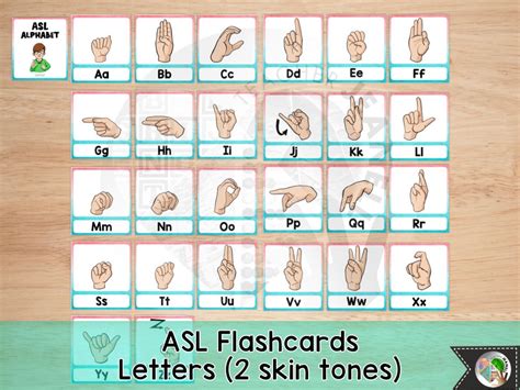 ASL Alphabet Flashcards ASL Printable American Sign | Etsy