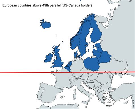 European countries above 49th parallel : r/MapPorn