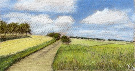 Simple Landscape - pastel pencil by jerryhat on DeviantArt