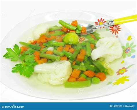 Vegetable Soup with Haricot Bean Stock Image - Image of restaurant ...