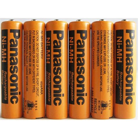 Panasonic HHR-75AAA/B-6 Ni-MH Rechargeable Battery for Cordless Phones ...