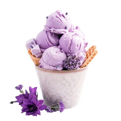 Taro Ice Cream With Toppings, Taro, Ice Cream, Toppings PNG Transparent ...