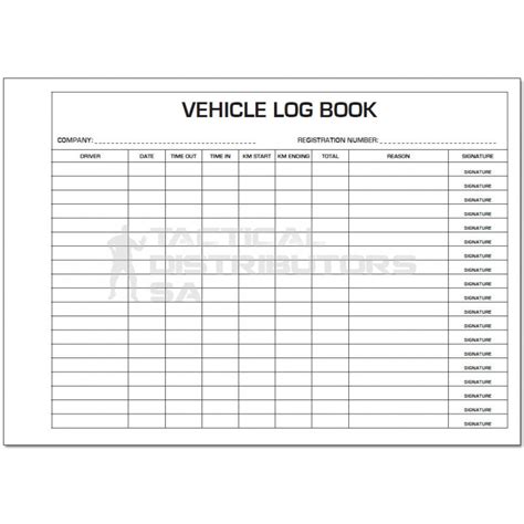 S8 Vehicle Log Book - Pamdon Security Products