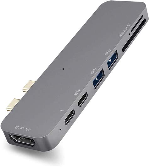 USB C HUB, Randon MacBook Pro Adapter Multiport Dongle with Thunderbolt ...