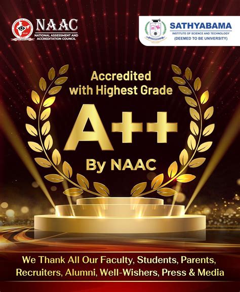 SATHYABAMA is accredited with Highest Grade A++ by NAAC | Sathyabama ...