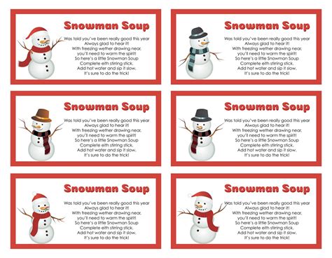 10 Best Free Printable Snowman Soup Labels PDF for Free at Printablee