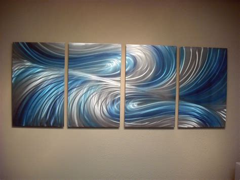 Echo 3 Blues - Abstract Metal Wall Art Contemporary Modern Decor ...