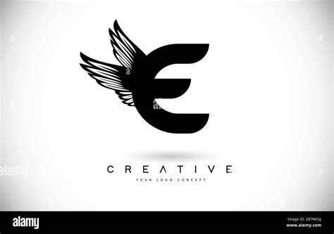 E Letter Logo with Wings. Creative Wing Letter E Logo icon Design ...