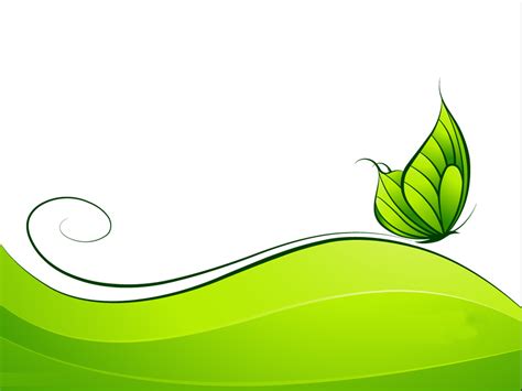 Green abstract design with butterfly Templates for Powerpoint ...