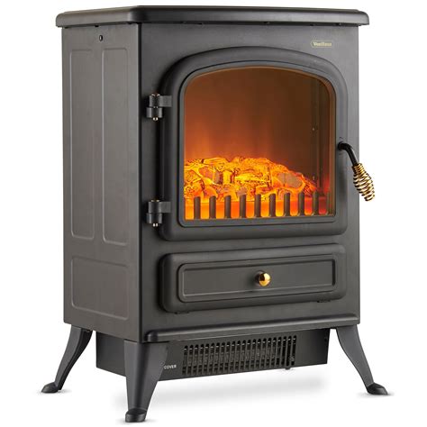 VonHaus Electric Stove Heater with Log Burner Flame Effect – 1850W ...