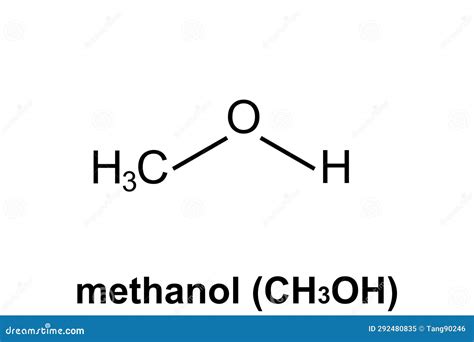 Chemical Structure of Methanol (CH3OH Stock Illustration - Illustration ...