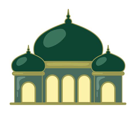 Cute Mosque icon animated cartoon vector illustration for islamic ...