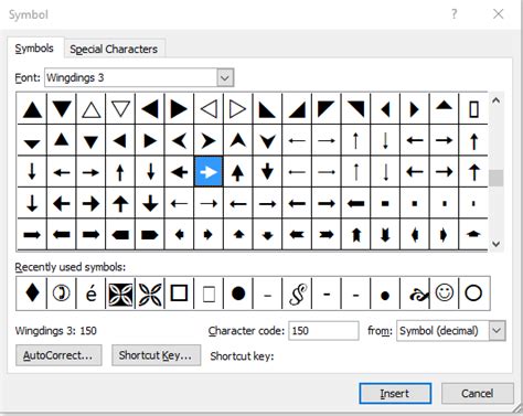 Keyboard shortcut for typing an arrow symbol