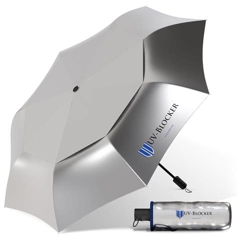 UV Blocker Compact Reflective Windproof Sun Umbrella, Auto Open, UPF 55 ...