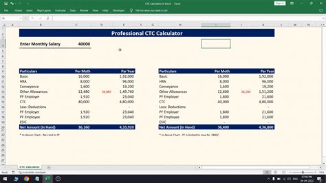 CTC Calculator in Excel Download (Cost-to-company Calculator)