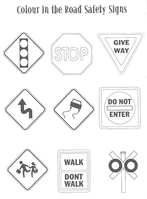 Traffic Signs Worksheets Preschool | Traffic signs, Road safety signs ...