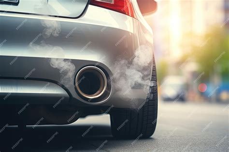 Premium AI Image | Car emitting white smoke from the exhaust pipe ...