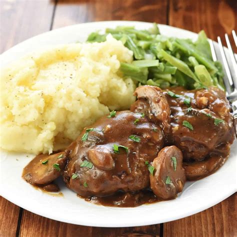 Hamburger Steaks with Mushroom Gravy • FIVEheartHOME