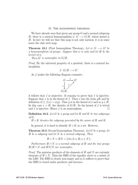 The Isomorphism Theorems | PDF