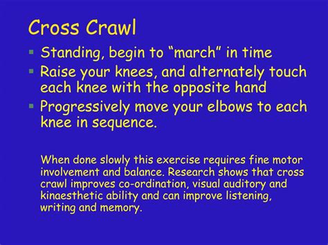 Brain gym cross crawl - excellentqust