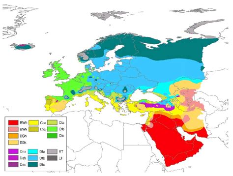 Köppen-Geiger climate type map of Europe. | Download Scientific Diagram