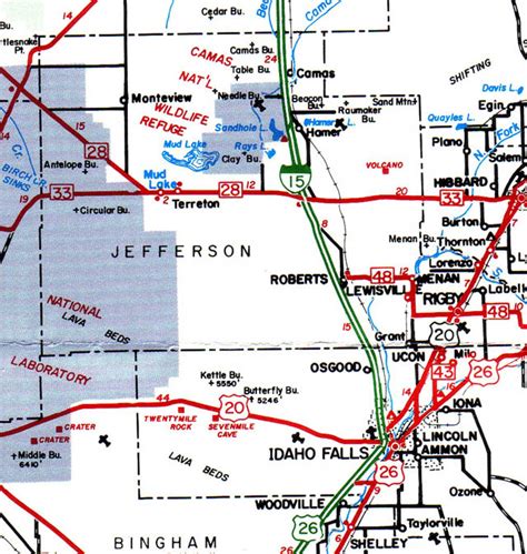 アメリカ アイダホ州 : アイダホ州Jeffersonカウンティ地図