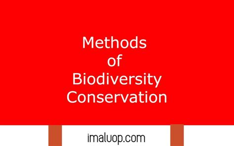 Methods of Biodiversity Conservation - Imaluop - IMALUOP