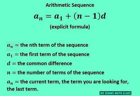 Arithmetic Sequence Formula | Arithmetic sequences, Arithmetic ...