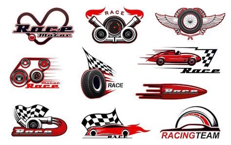 Premium Vector | Car racing motorsport vector icons