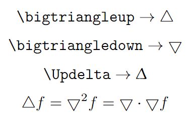 Laplacian operator (∇², ∇·∇, Δ) in LaTeX - CodeSpeedy