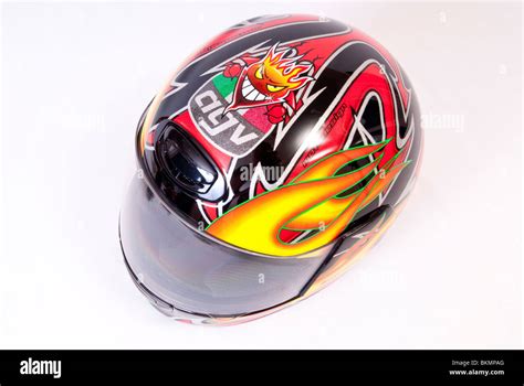 Motorcycle Crash Helmet Stock Photo - Alamy