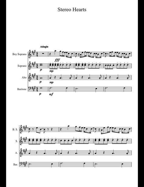 Stereo Hearts sheet music download free in PDF or MIDI