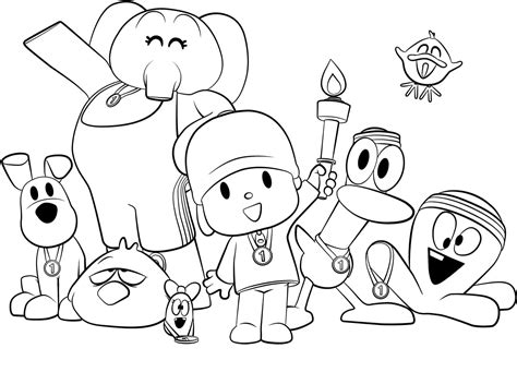 Pocoyo Characters coloring page - Download, Print or Color Online for Free