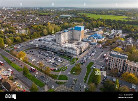 Aerial view of Ealing Hospital, Southall, West London, UK Stock Photo ...