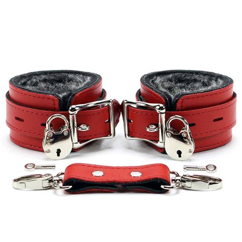 Bdsm Locking Restraints Bondage Cuffs furry Leather Cuffs | Etsy