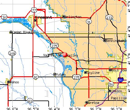 Valley Nebraska Map | Zip Code Map