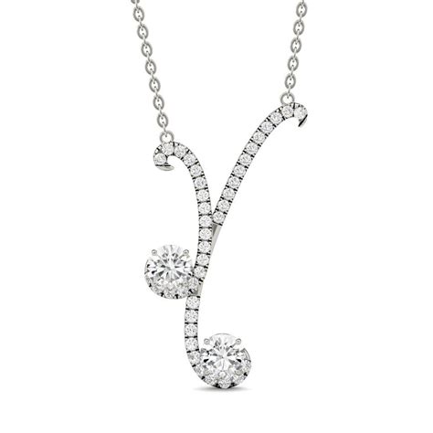 Charles & Colvard Round 5.0mm Moissanite Bypass Pendant Necklace, 1 ...