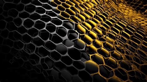 Honeycomb Black And Gold Animation Texture Background, 3d Illustration ...