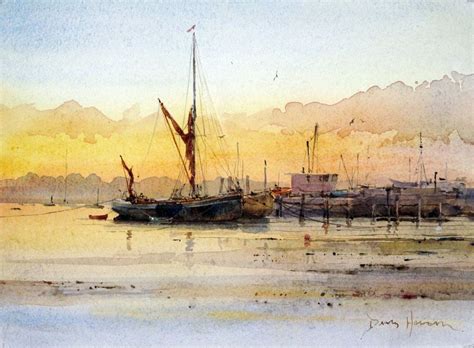 David Howell: Daybreak at Pin Mill #watercolorarts | Watercolor ...