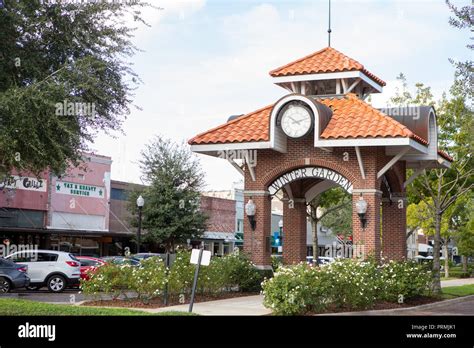 Clock tower in historic downtown Winter Garden, Florida Stock Photo - Alamy